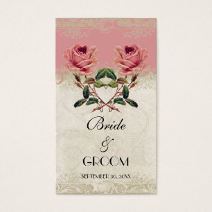Tag cor-de-rosa do presente do favor do vintage