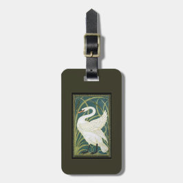 Tag de bagagem da cisne de Nouveau do vintage