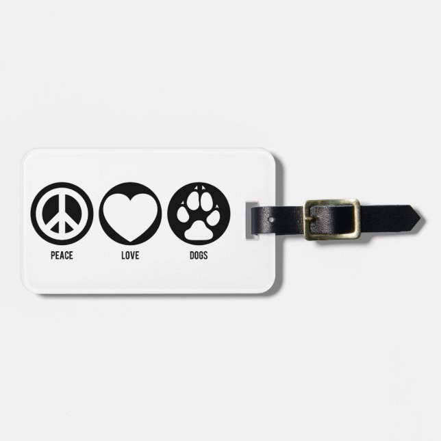 Tag de Bagagem de Cachorros de Paz (Frente Horizontal)