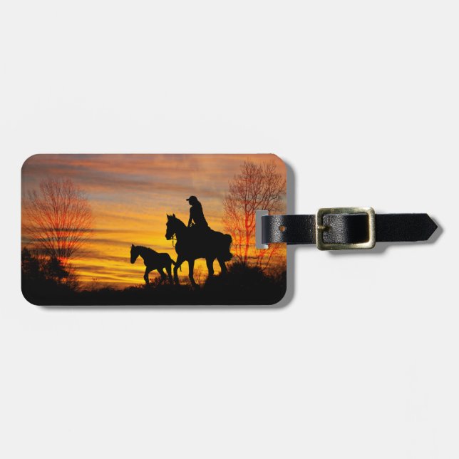 Tag de Bagagem de Cavalo Solto (Frente Horizontal)