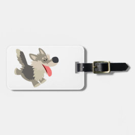 Tag de Bagagem de Lobo e Cartoon Fora de Corte