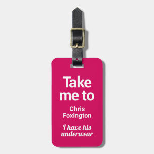 Tag de Bagagem  Personalização Engraçada  Rosa 