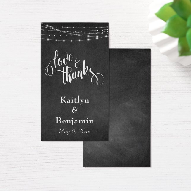 Tag de Presente de Casamento Luzes de Quadro-negro (Mesa)