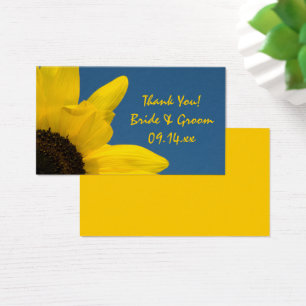 Tag do favor do casamento do girassol amarelo e do