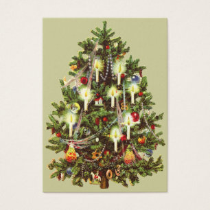 Tag do presente da árvore do natal vintage