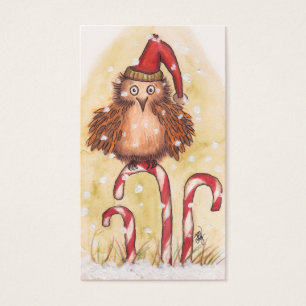 Tag do presente da coruja do Natal