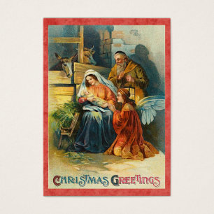 Tag do presente da natividade do natal vintage