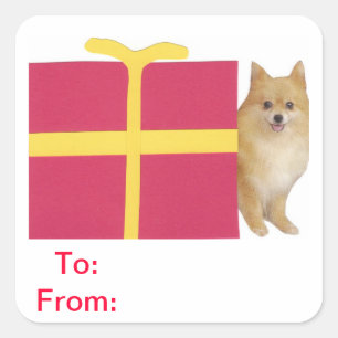 Tag do presente de Pomeranian a e da etiqueta