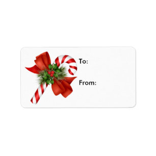 Tag do presente do bastão de doces - etiqueta