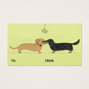 Tag do presente do Natal do beijo do visco do