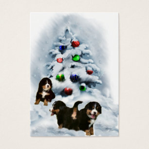 Tag do presente do Natal do cão de montanha de