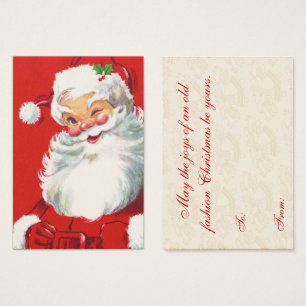 Tag do presente do Natal do papai noel do vintage