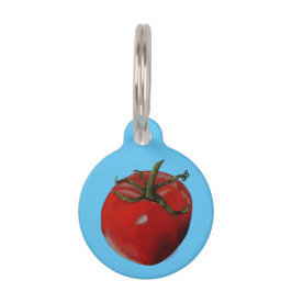 Tag Etiqueta Pet Round Tomato - Personalização Opciona
