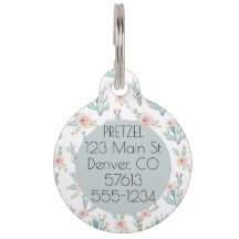 Nome do Pet do Padrão de Cactus Floral de Aquarela