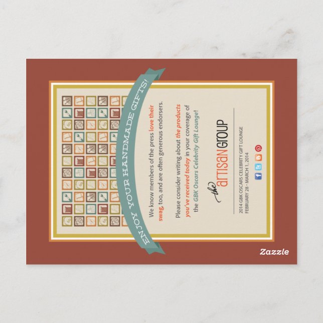 TAG Oscar Cartão postal (Verso)