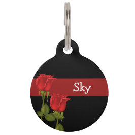 Tag Para Cão Rosas vermelhas