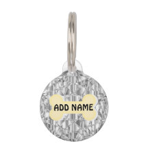Tag Pet Round Diamond Silver
