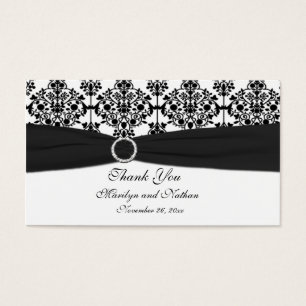 Tag preto e branco do favor do casamento tema