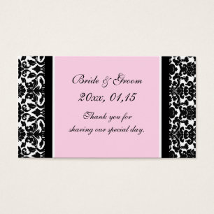 Tag pretos cor-de-rosa do favor do casamento tema