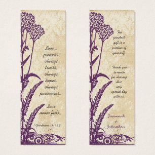 Tag roxos do casamento da flor selvagem do damasco