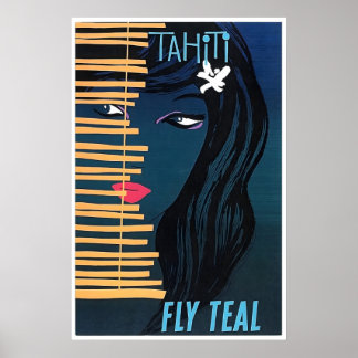 Tahiti Travel Poster French Polynesia Art Tahitian