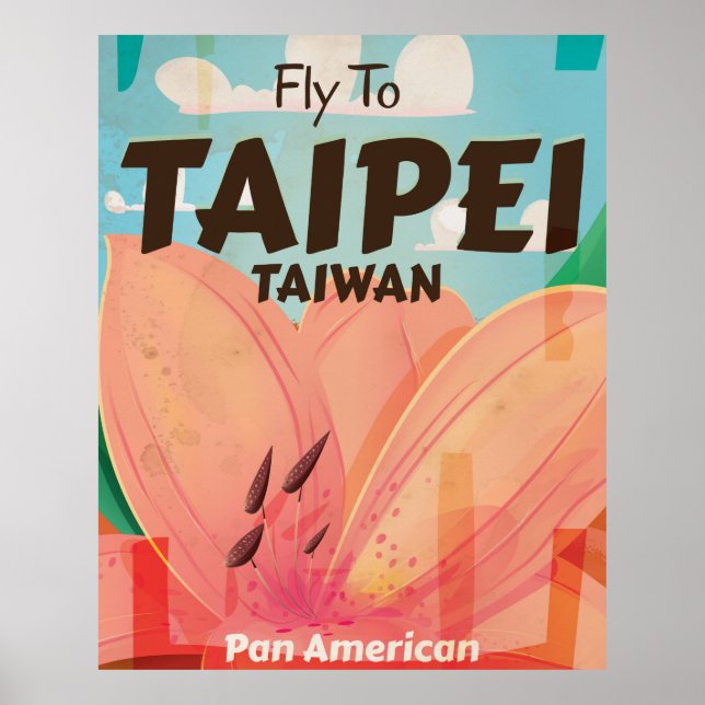 Taipei, Poster de férias de Taiwan Vintage (Frente)