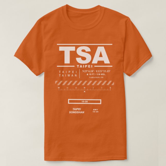 Taipei Songshan Airport TSA T-Shirt (Frente do Design)