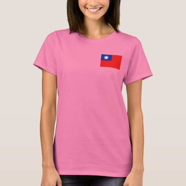 Taiwan Flag e Map dk T-Shirt (Frente)