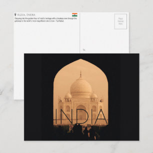 Taj Mahal, Agra, Índia Cartão Postal de Viagem