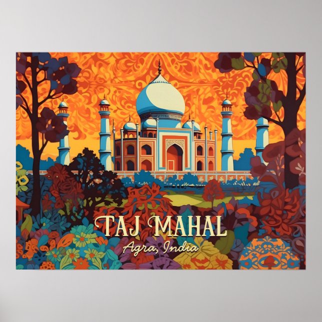 Taj Mahal Agra India Home Office Wall Poster (Frente)