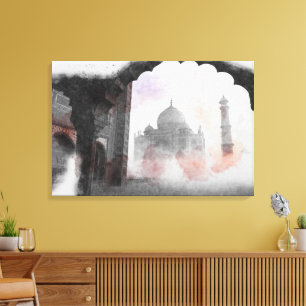 Taj Mahal Canvas Print - Poster de Viagens vintage