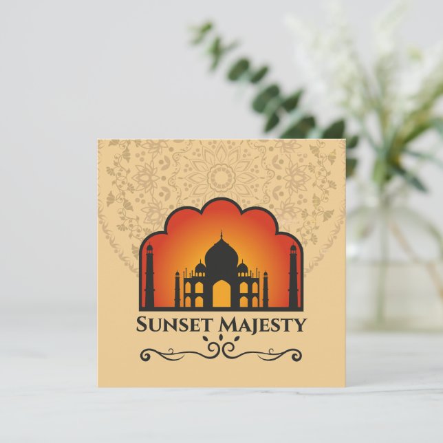 Taj Mahal Silhouette at Sunset (Em pé/Frente)