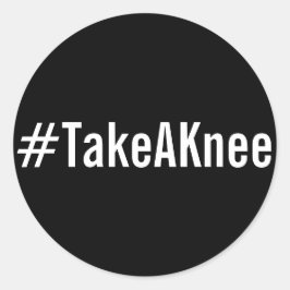 #TakeAKnee, texto branco em negrito em autocolante