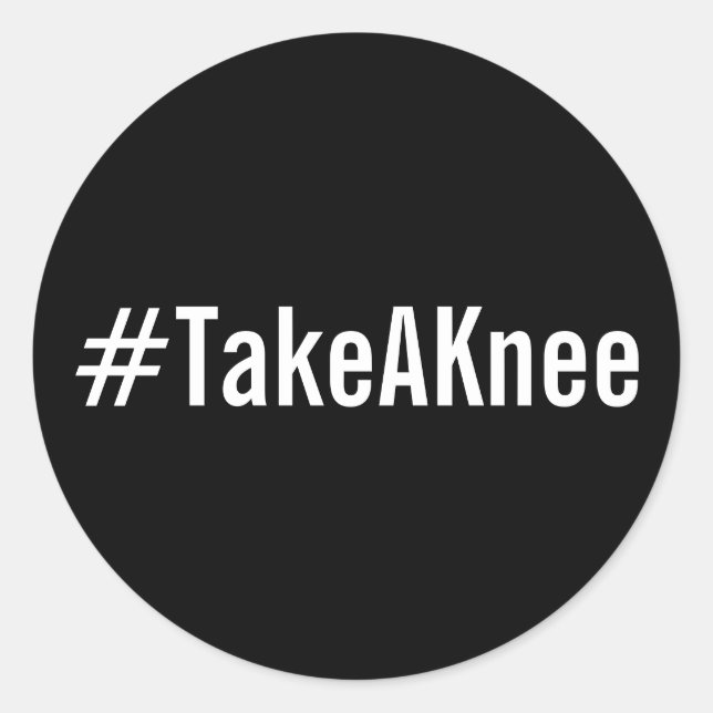#TakeAKnee, texto branco em negrito em autocolante (Frente)