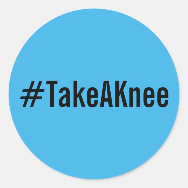 #TakeAKnee, texto preto em adesivos azuis brilhant (Frente)