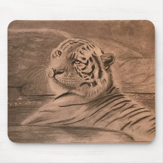 "Taking A Dip" tiger mousepad (Frente)