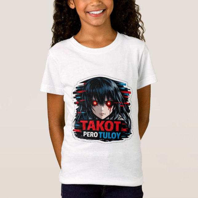 Takot Pero Tuloy Camiseta de Anime de Terror com G (Frente)