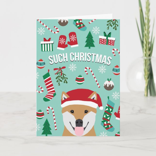 Tal cartão de Natal Shiba Inu (Frente)