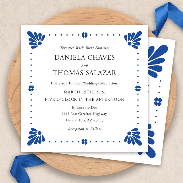Talavera Convite para Casamento Mexicano (Talavera Mexican Wedding Invitation by Fiesta Valley Print)