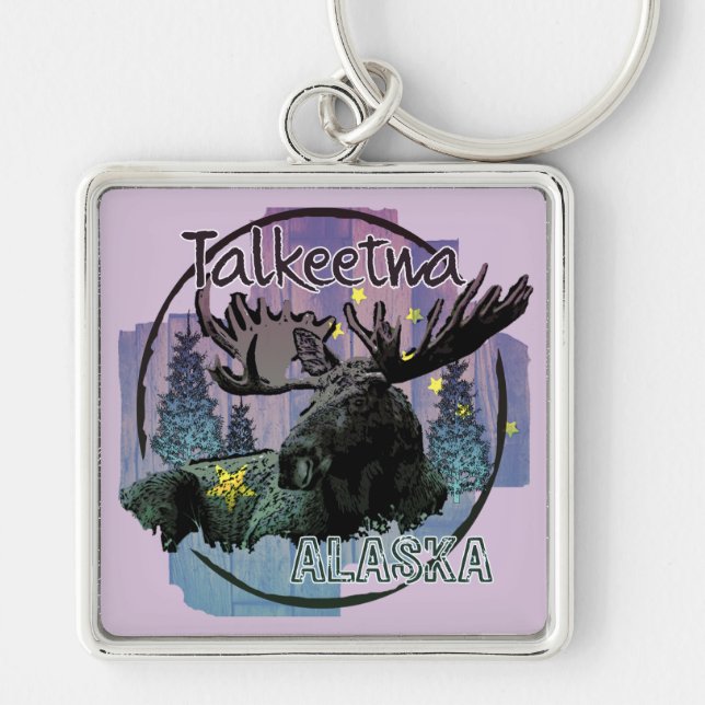Talkeetna Alaska rústica chaveiro (Frente)
