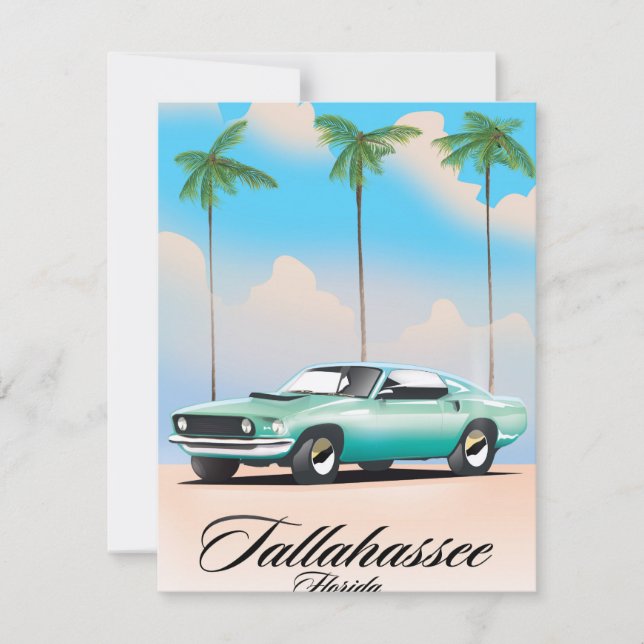 Tallahassee Poster de viagens da Flórida. (Frente)