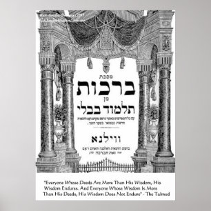 Talmud "Wisdom/Deeds" Cotação Poster