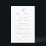 Talula Cinza Elegant Wedding Menu<br><div class="desc">Menus de casamento clássicos,  com design simples e eterno com script elegante e fontes serif tradicionais.</div>