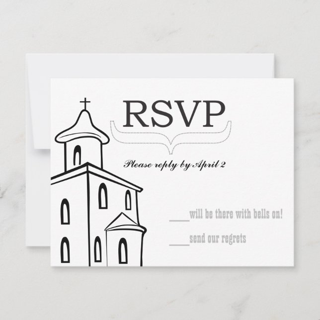 Tamanho de RSVP de capela para envelopes de RSVP (Frente)