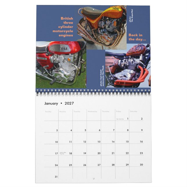 Tamanho do médio do Calendário do Motor 2014 da 3 (Jan 2027)