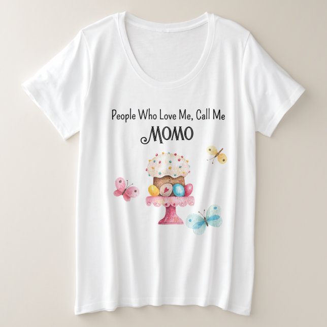 Tamanho Mais Borboletas Páscoa Bolo Comfy T-Shirt (Frente do Design)