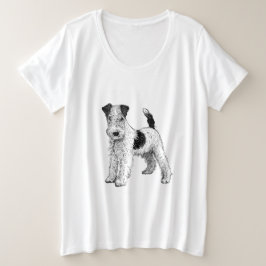 Tamanho Mais Fox Terrier T-Shirt