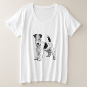 Tamanho Mais Fox Terrier T-Shirt