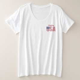 Tamanho Mais Patriótico EUA Comfy White T-Shirt