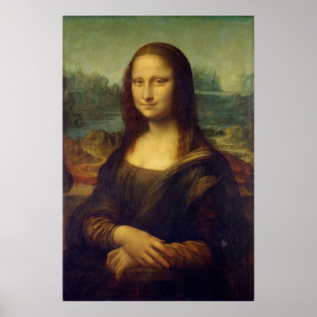 Tamanho real da impressão de pintura de Mona Lisa  (Frente)